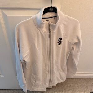 Tommy Bahama White Zip-Up Jacket with Embroidered Minnie Mouse